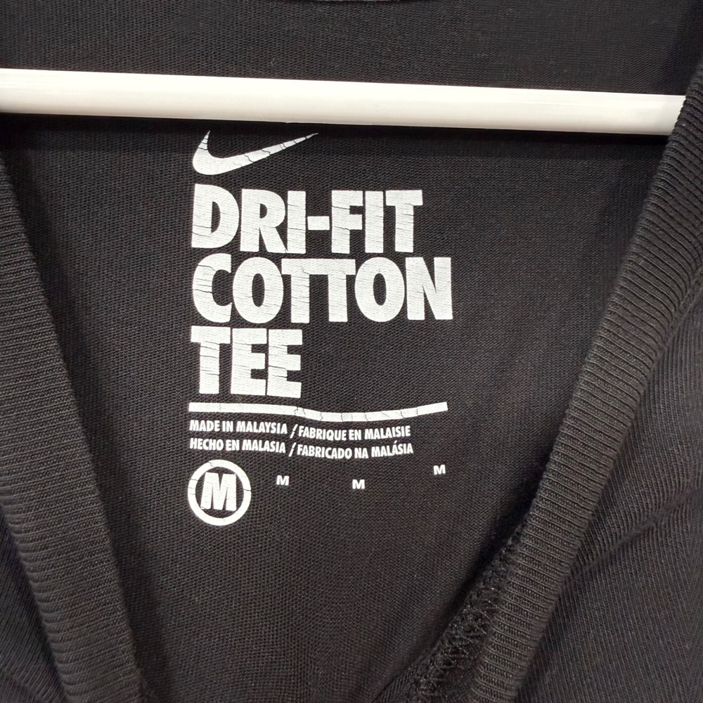 Nike Dri Fit Cotton Long Sleeve Tee Practice Made Perfect Black Size Medium - Picture 3 of 7